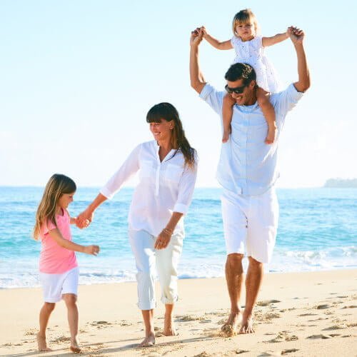Family enjoying life now that they don't have migraine pain